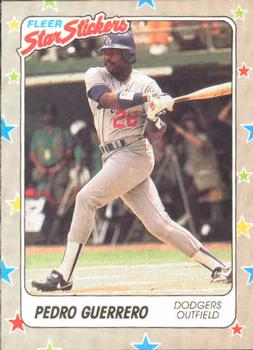 1988 Fleer Sticker Baseball Cards        091      Pedro Guerrero